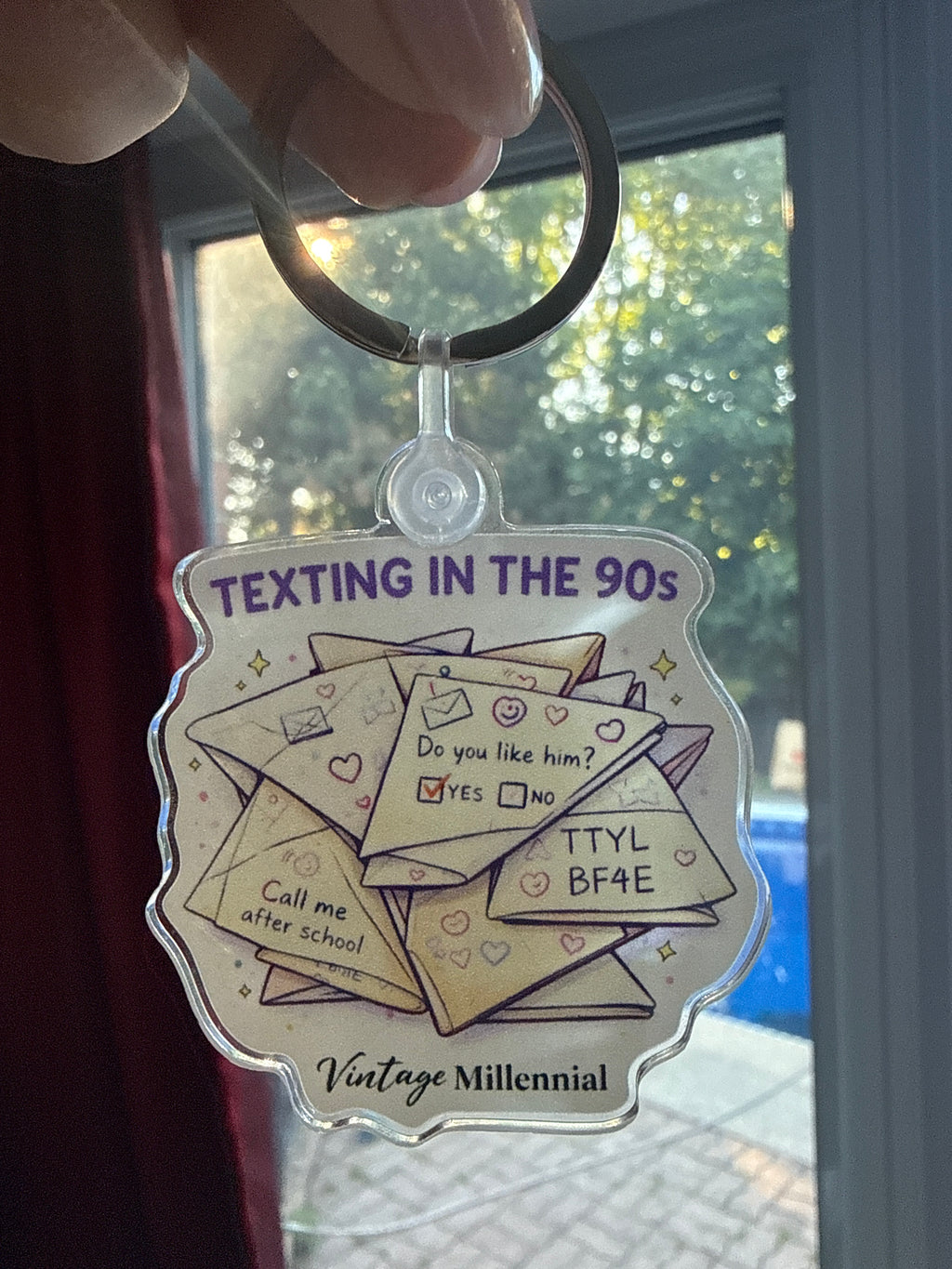 “Texting in the 90s” Keychain