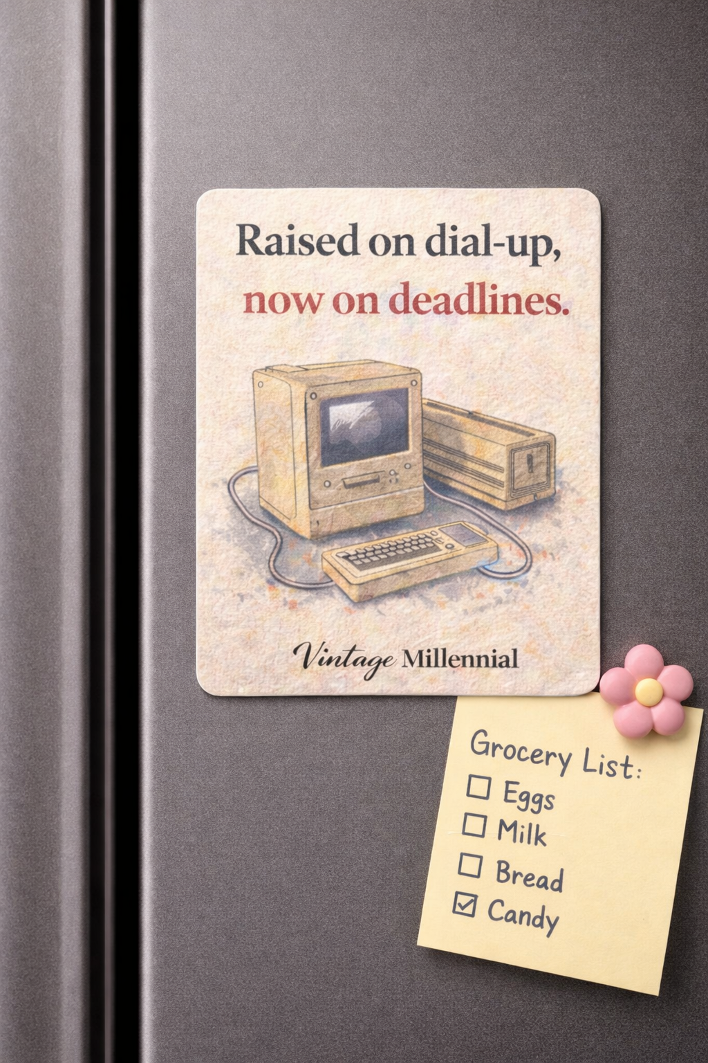Vintage Millennial “Raised on Dial-Up” Magnet