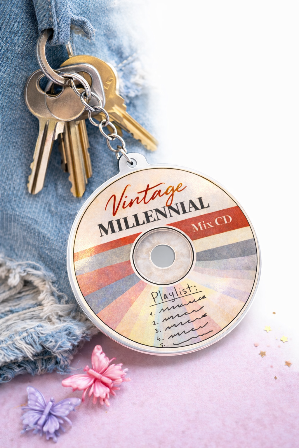 Vintage Millennial Mix CD Keychain