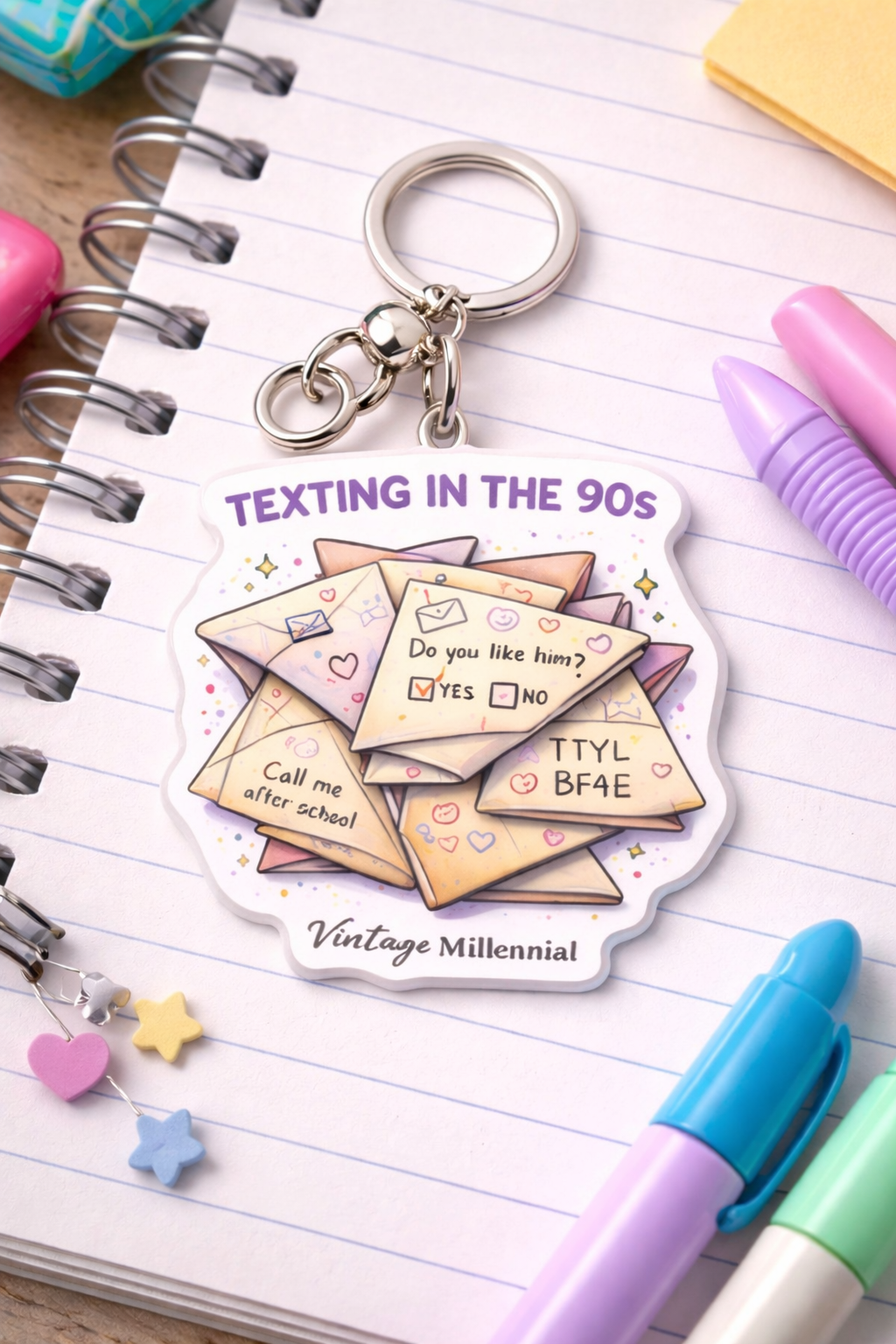 “Texting in the 90s” Keychain