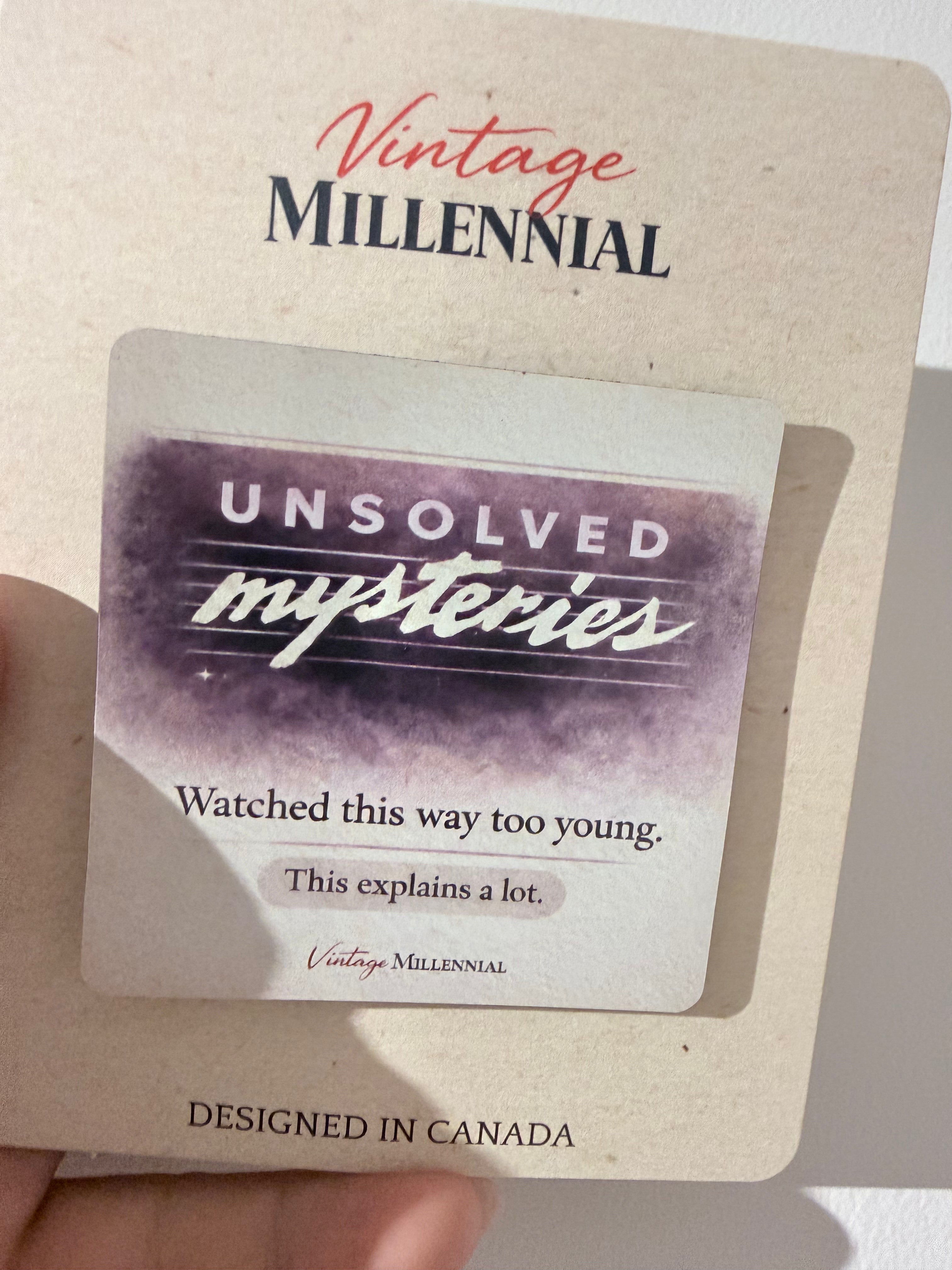 Unsolved Mysteries Magnet – Vintage Millennial